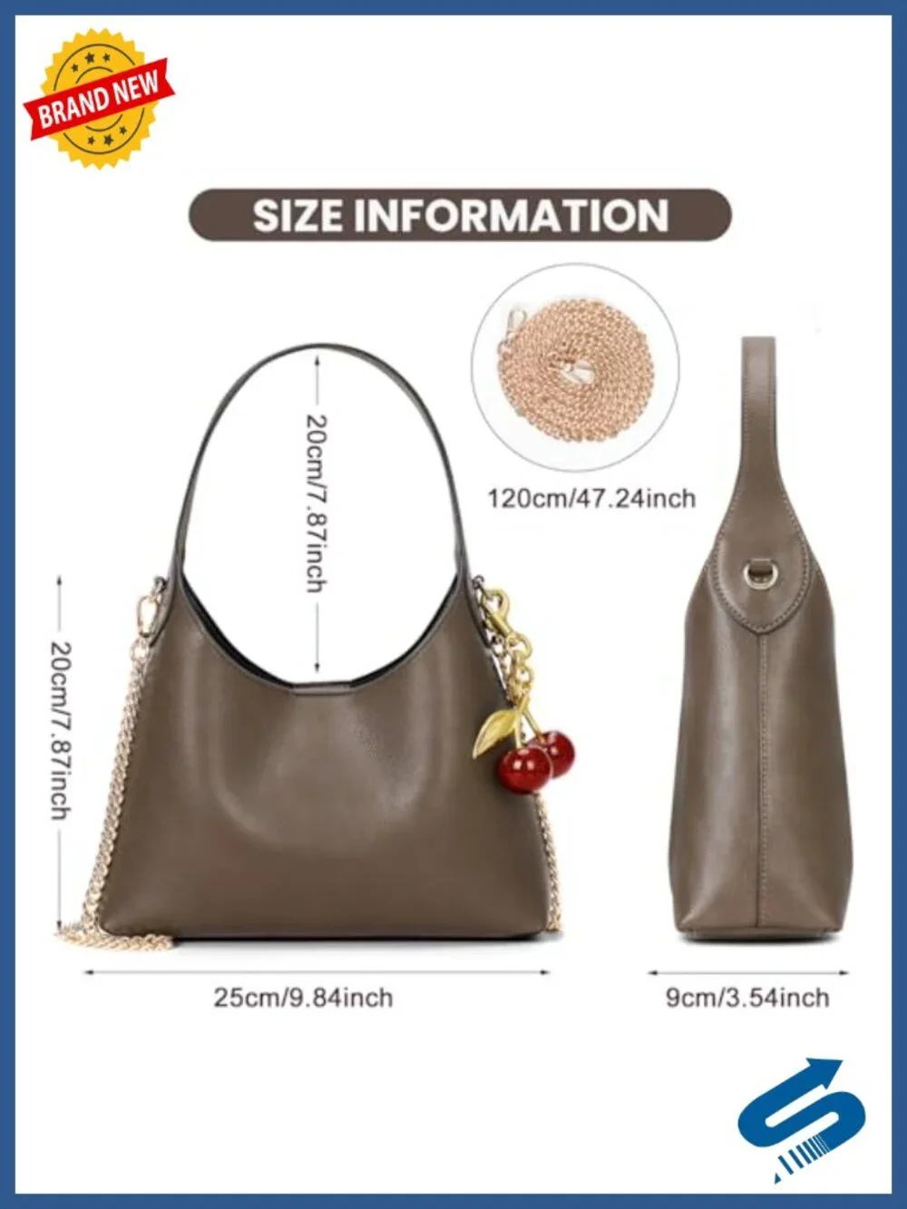 Small Hobo Bag for Women Faux Leather Shoulder Purse with Chain Crossbody Strap